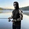 Men's Casual Outdoor Hooded Long Sleeve Sun Protection Shirt Tie Dye Print Lightweight Breathable Quick Dry Fabric