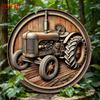 D Flat  Vintage Tractor D Flat Metal Wall Art Sign  X Inch Aluminum Foil Engraving Rustic Farmhouse Decor for Home Offic