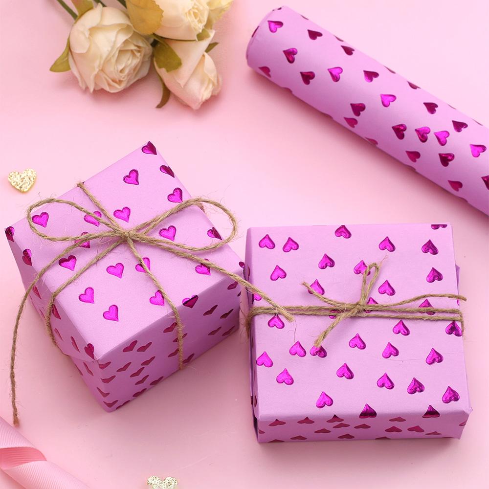 1roll Pink Heart Valentine's Day Wrapping Paper Pink Heart Design for Valentine's Day, Mother's Day Anniversary Birthday Wedding