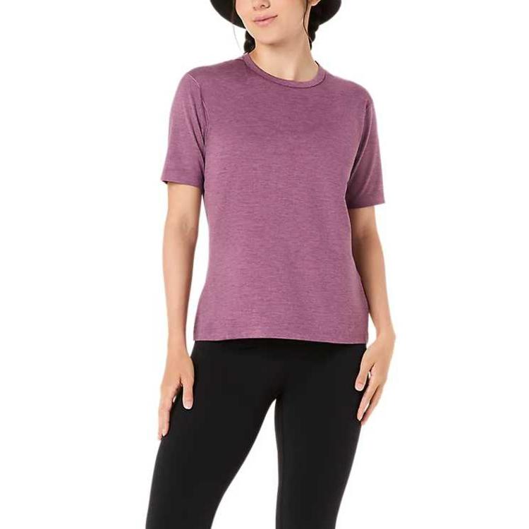

ASICS Refined Texture Solid Color Round Neck Sweat Absorbing Regular T-Shirt Women tops 2032D374-500 M