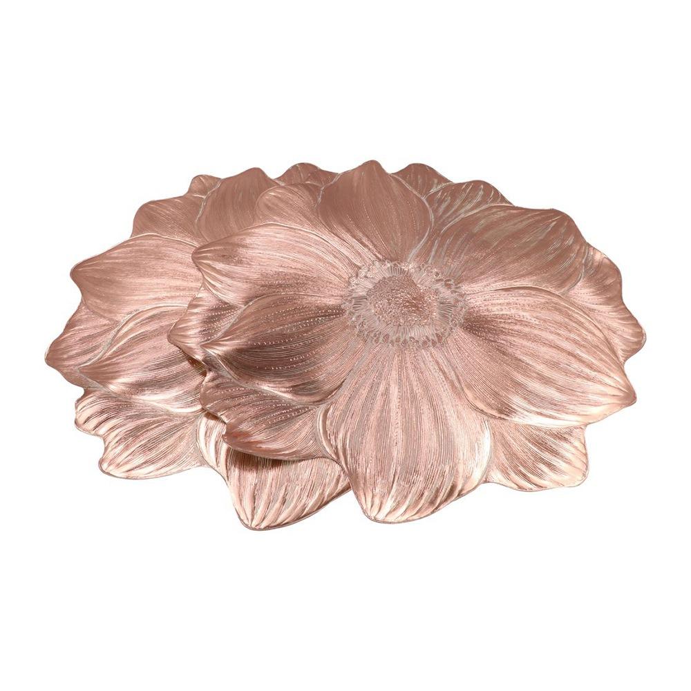 2PCS Oil-Resistant Flower Shaped Placemat Solid Color Coaster Durable Tableware Mat Kitchen