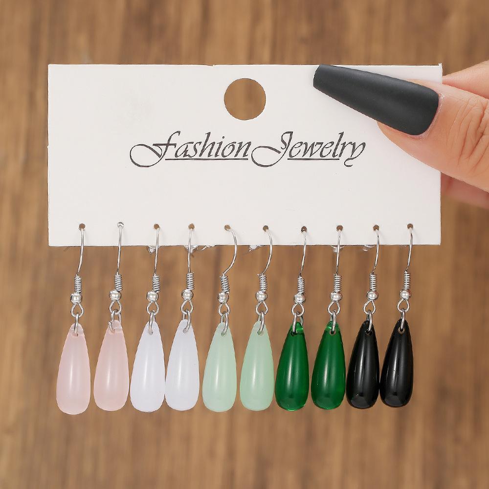 Colorful Teardrop-shaped Earring Sets, Best-selling New Chinese High-end Acrylic Earrings for Women