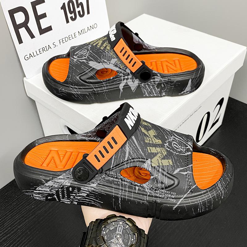 Men's Non-Slip Summer Sandals with Heel - Soft Sole Outdoor Beach Slippers, Plus Size.