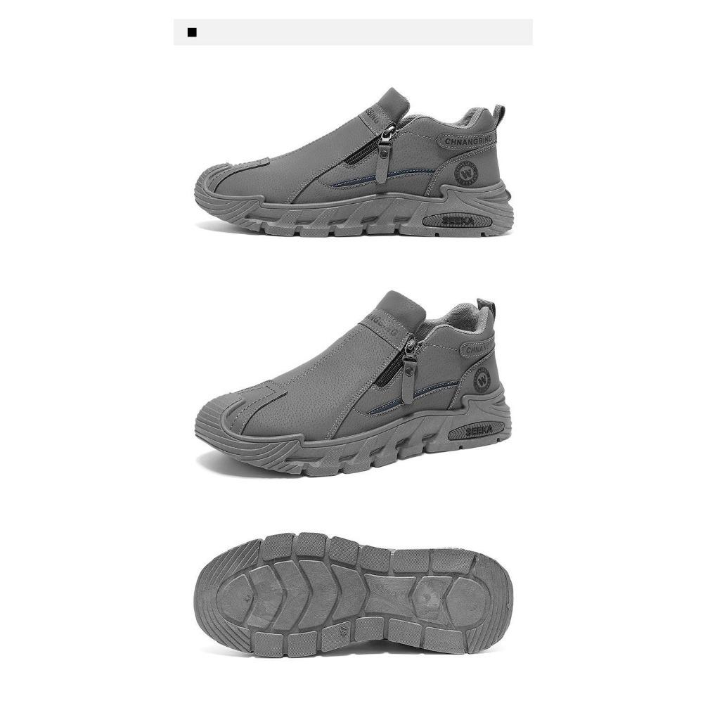 Chaussures de Travail Antidérapantes à Fermeture Éclair pour Homme Printemps Chaussures Décontractées Sportives Utilitaires Baskets