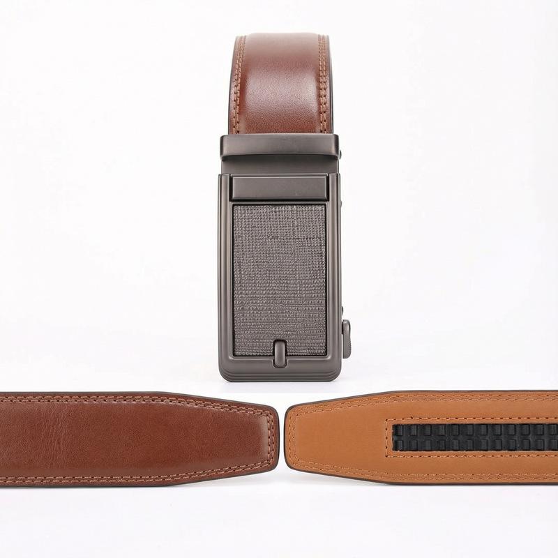 Men'S Automatic Buckle Cowhide Belt Men'S High-End Business Leisure Versatile Belt Youth Belt