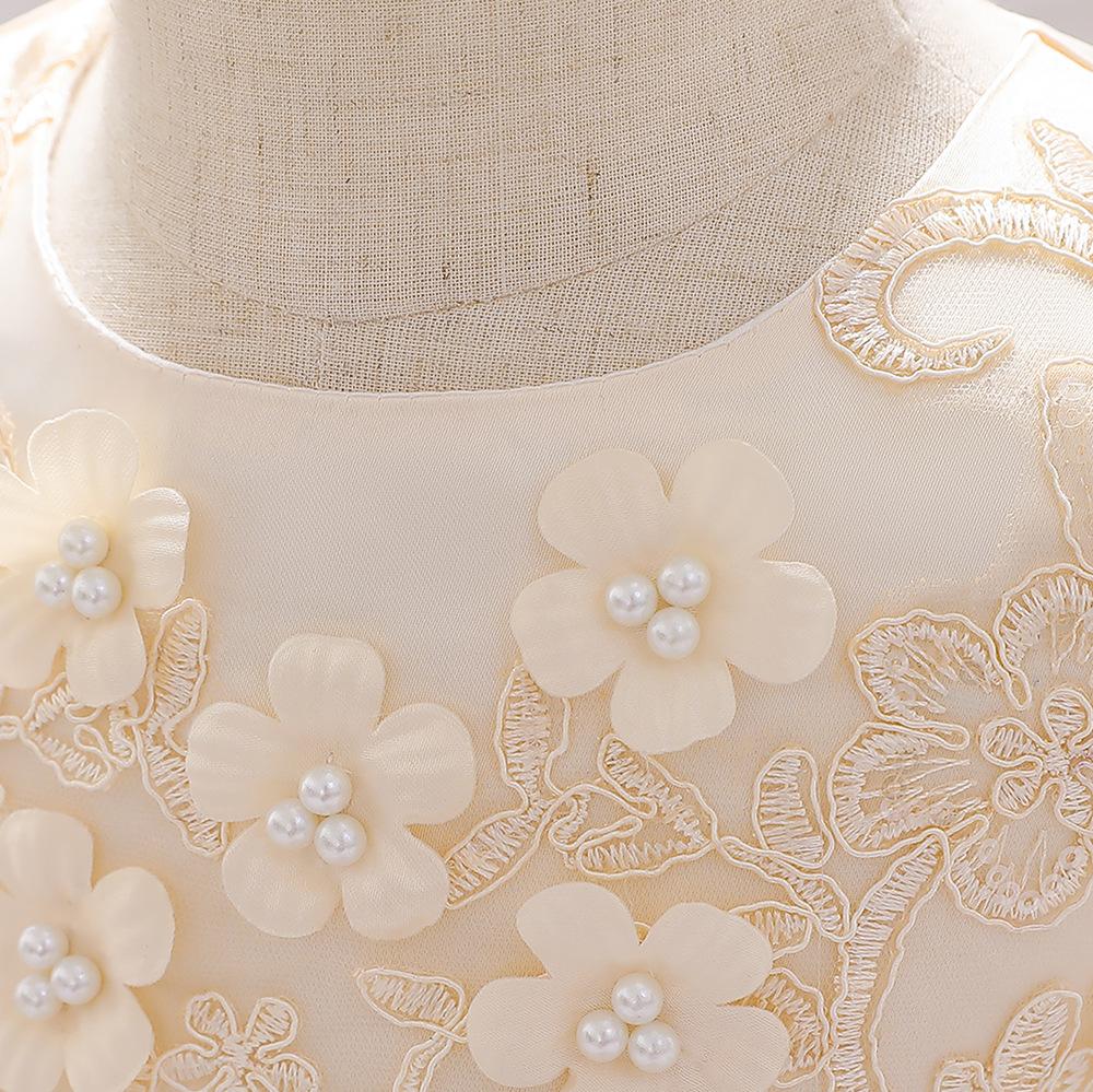 Novorozené dívky První roky Narozeninové šaty princezny Květina Křest Oblečení Kojenecká párty Kostým Květinové šaty s potiskem pro děti Dívky