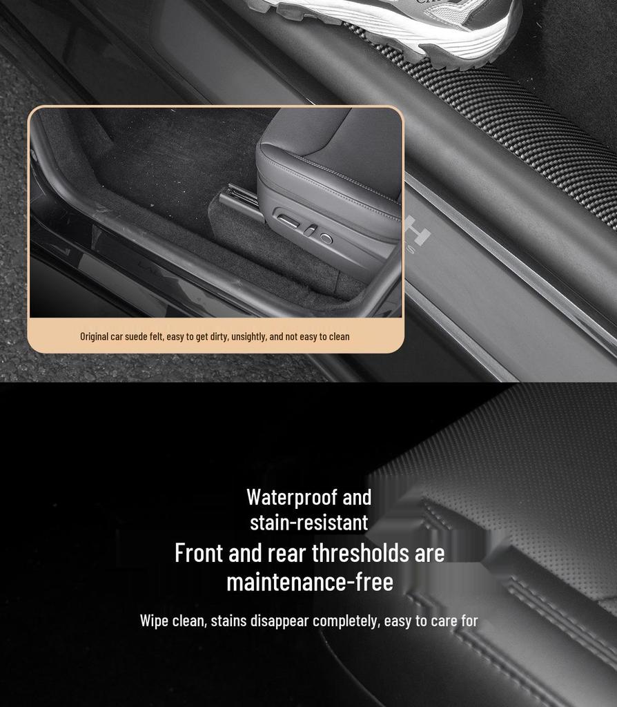 Tesla Model 3/Y Facelift Laser Carbon Fiber Door Sill Protectors