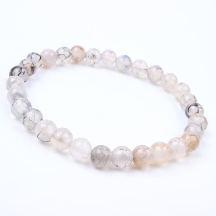 Red Agate Crystal Bracelet: Simple Round Beads, Couple Style Hand Jewelry