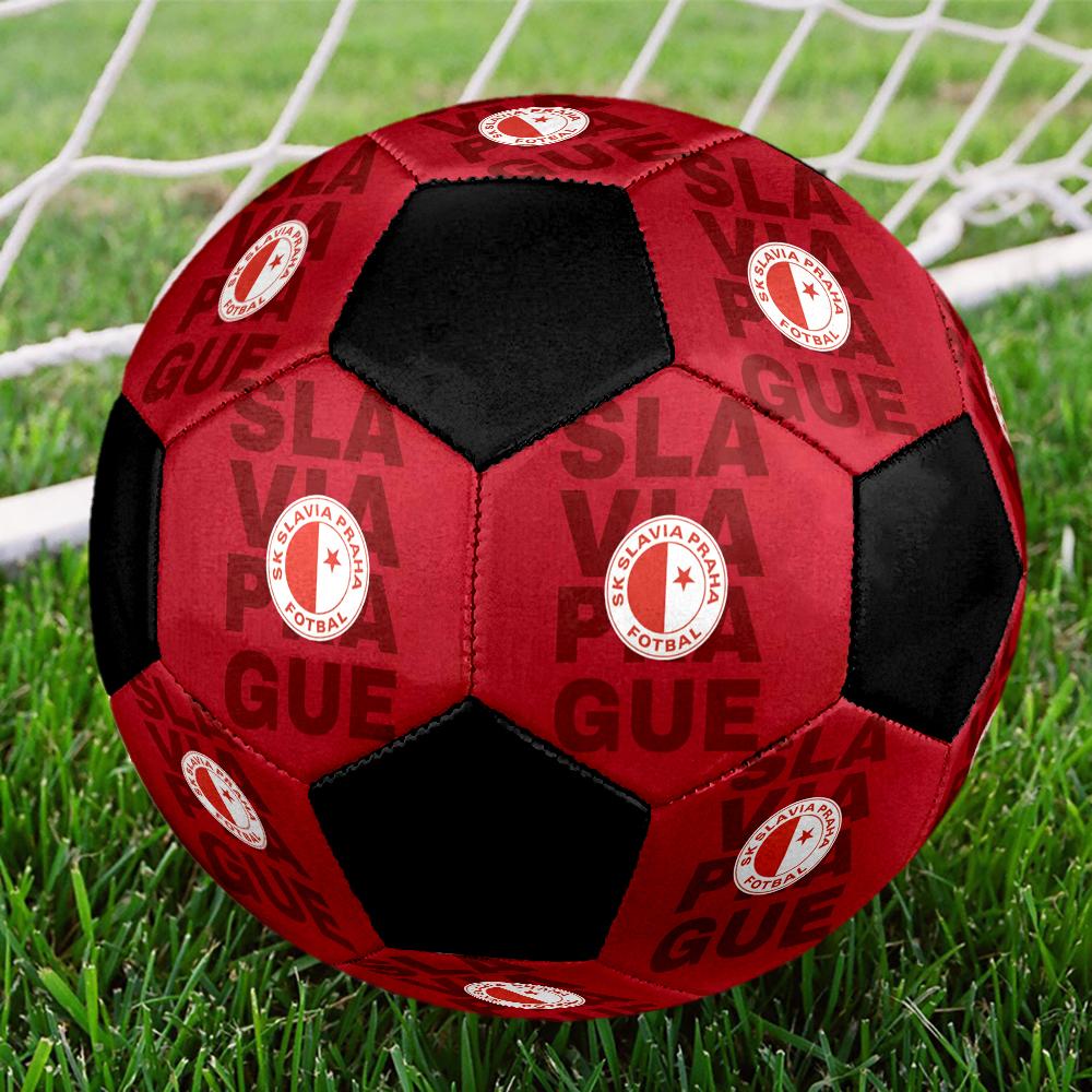 SK Prague Slavia Indoor Soccer Ball Colorful Machine Stitched PVC Size 5 Team Training Competition Ready Durable High-Bounce Cool Sports Gift