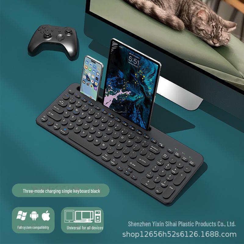 

Беспроводная клавиатура и мышь Yixin 709, двухрежимный режим, зарядка Type-C, ножничный переключатель three-mode single keyboard чёрный