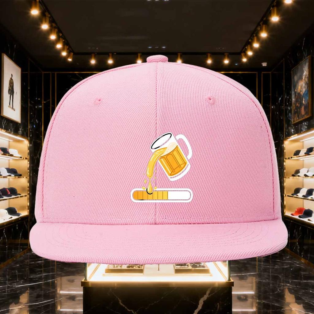 Beer Loading Bar Funny Graphic Flat Brim Baseball Cap Polyester Casual Streetwear Snapback Hat