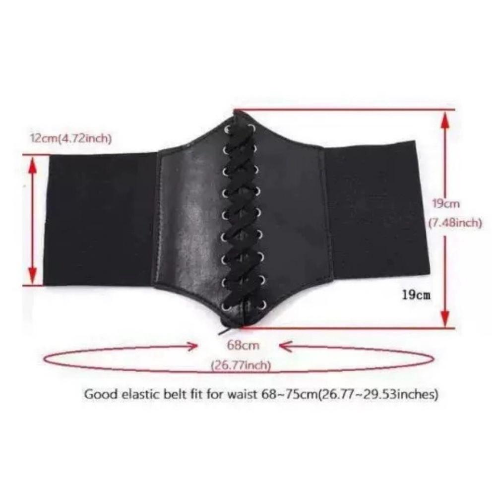 Fashion Slim Elastic Waist Belt Women Punk Gothic Wide Belts Shirt Dress PU Leather Slimming Body Belt Corset Female Cummerbunds