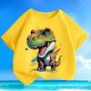 Summer New Style Children's Short-Sleeved Small Dinosaur Pure Cotton Loose-Fitting Casual Trendy T-Shirt