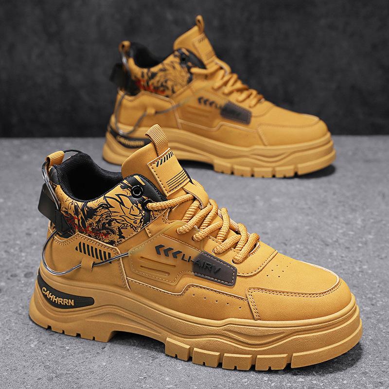 

Мужские ботинки мартин 2025 зима высокие мужские ботинки в британском стиле бархатные утепленные теплые хлопковые ботинки повседневные рабочие модные ботинки 39