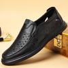 Fashion Brand New Men's Comfortable Soft Soled Casual Leather Shoes Hot Selling Men Summer Breathable Versatile Hollow Out Casual Shoes