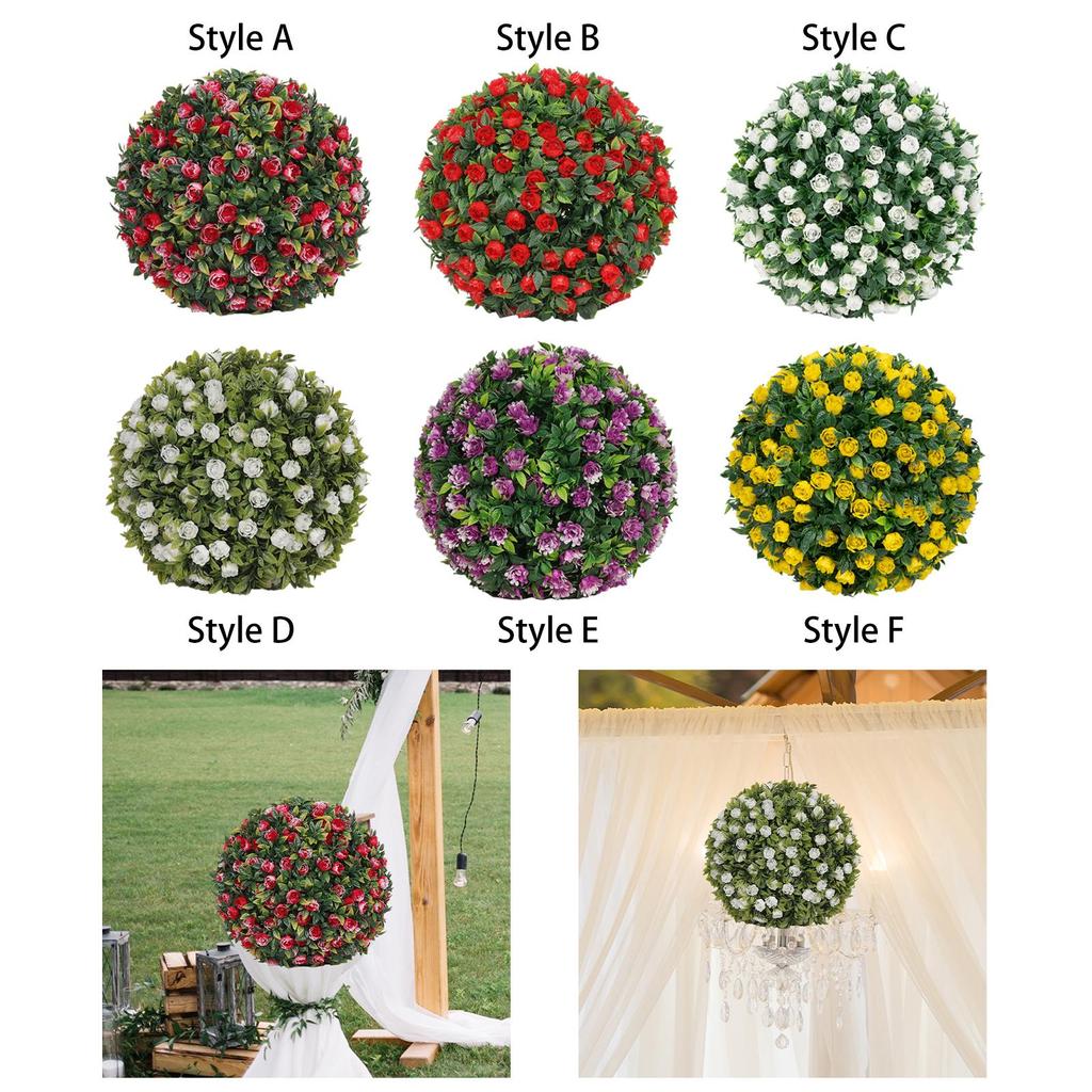 Simulerad Växt Blomma Hängande Topiary-boll, 7,8 tum Realistisk Form PE-material för Tak, Träd, Heminredning