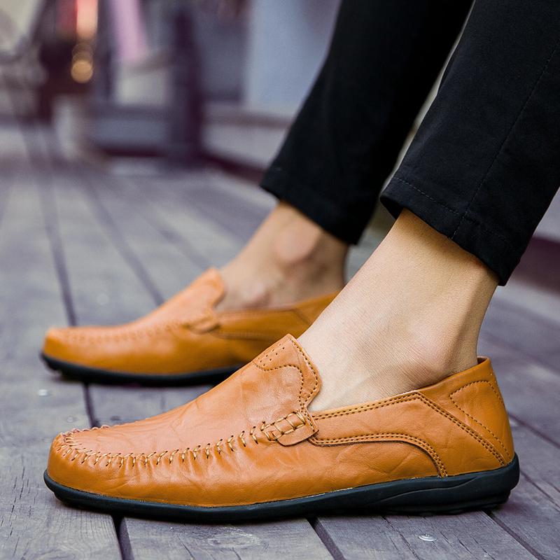 Genuine Leather Men Shoes Casual Italian Mens Loafers Moccasins Luxury Brand Formal Slip On Male Boat Shoes Zapatos De Hombre