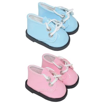 Niannyyhouse 15cm Plüschpuppen-Schuhe, Lederschuhe x 2, Baumwoll-Puppenschuhe, 2-teiliges Set, 4,5 cm Schuhlänge, Baby-Puppenschuhe, Anziehpuppen (a-4)