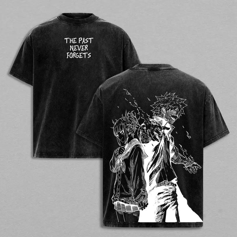 Toga Himiko Dabi My Hero Academia Clothing Men Short Sleeve Manga T-shirts Washed T Shirt Casual Cotton Tee Harajuku Male Tshirt