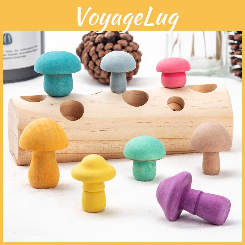 Mushroom Wooden Concentration Grip Training Toy Children Learning Coordination