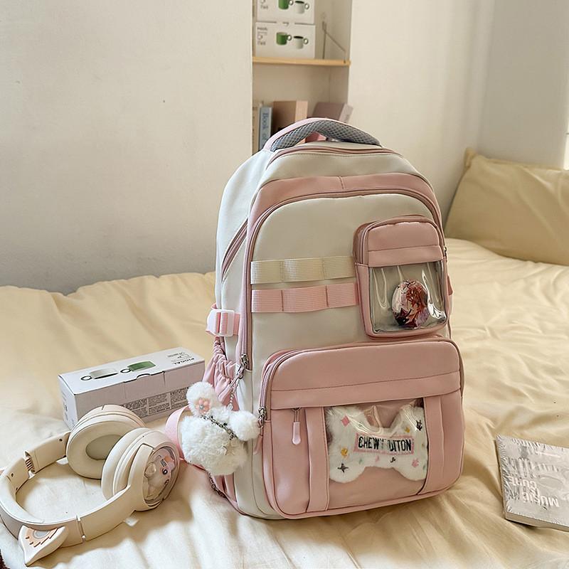 Fashion Teen Backpack With Contrast Colors And Spacious Interior For Use Daily