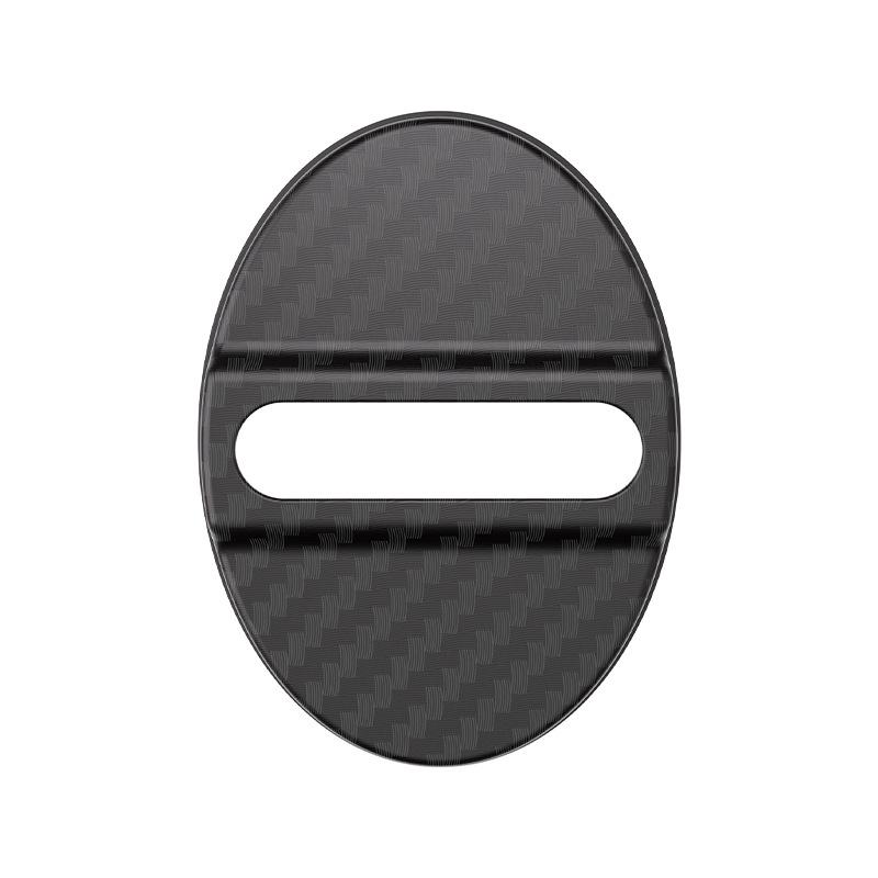 Universal Carbon Fiber Car Door Lock Protective Cover with Shock Absorption