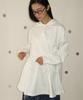 RONRON Ruched Hooded String Dress White