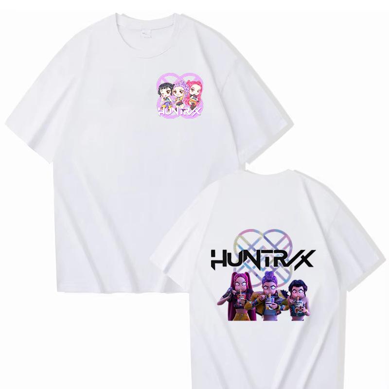 Kpop Demon Hunters Fashion T-shirts for Men Women Cartoon Printed Short Sleeved Shirt Couple Summer Hip Hop T-shirt Gifts