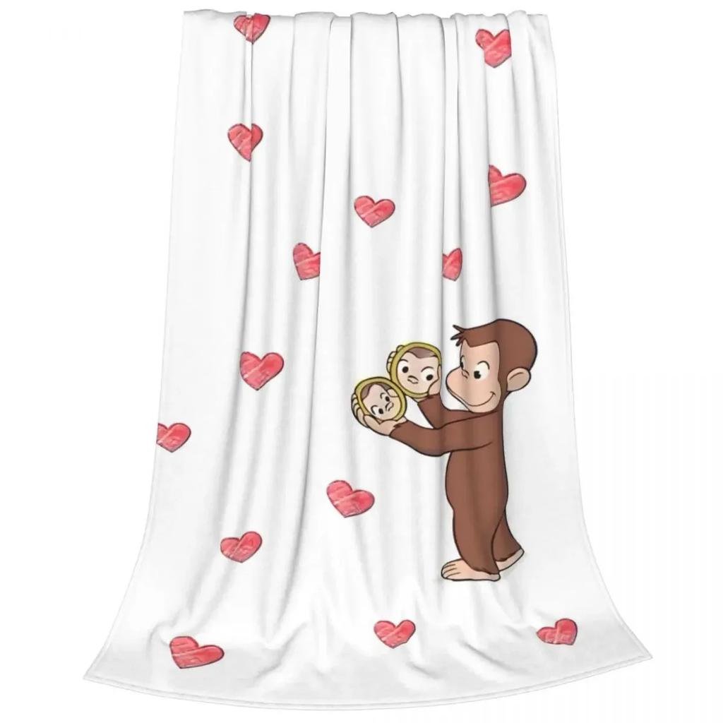 Curious George Spooky Fun Fuzzy Blanket Cartoon Monkey Funny Throw Blankets for Home 200x150cm
