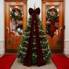 New Large Christmas Bow Decoration Red Velvet Big Ribbon Ribbon Decor Tree Topper Bow Fireplace Decor