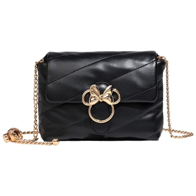 

New Disney Minnie Series PU Shoulder Bag Crossbody Bag Regular Women s Ecru/Black BMK-71640 21.1*6.1*14.0CM