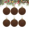 6Pcs 4/5/6/8CM Flocked Christmas Balls Christmas Decorations Hanging Balls Christmas Tree Ornaments