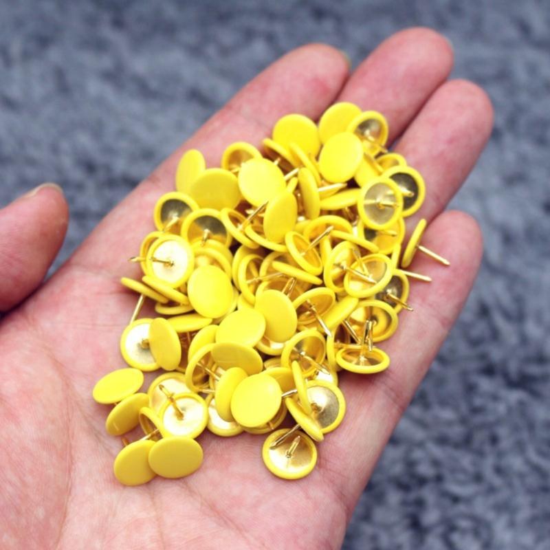 100Pcs Colors Push Pins Colorful Decorative Thumb Tacks Roundness Head Push Pins