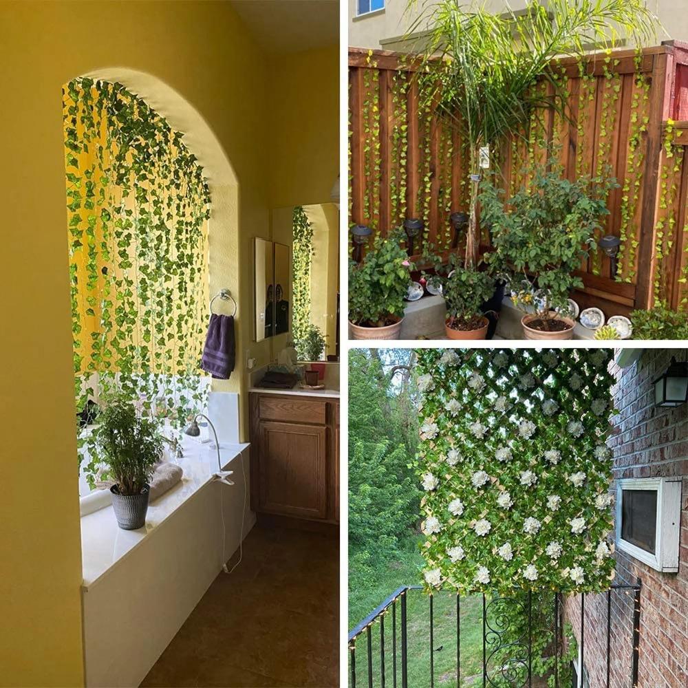 12PC Strands Umělé závěsné rostliny Lvy Leaf Vine Garland Falešné listy
