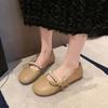 Summer Soft-soled One-pedal Retro Bow Pearl Versatile Single Shoes Lazy Front Buckle Doudou Shoes Women
