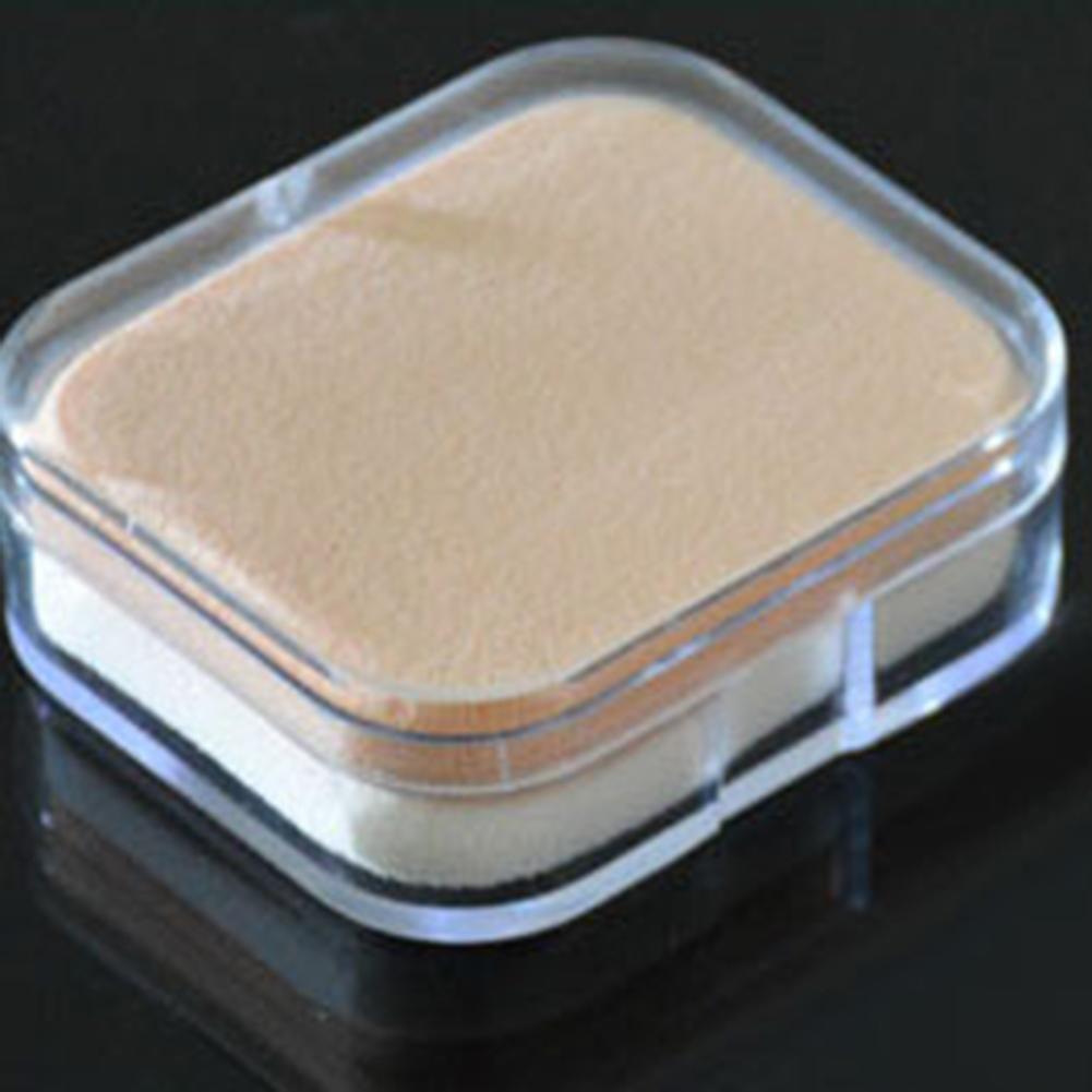 Transparent Square Round Puff Box BB Cream Powder Storage Case Makeup Holder