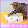 ABS Electric Cat Toy Type-c Charging Sqaure Magic Box Intelligent Cat Feather Toy Environmentally Friendly for Pet Accessories