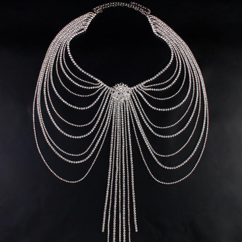 Strass Tailleketting, Sexy Overdreven Franje Meerdere Lagen Tailleketting, Glanzende Accessoires Damesketting