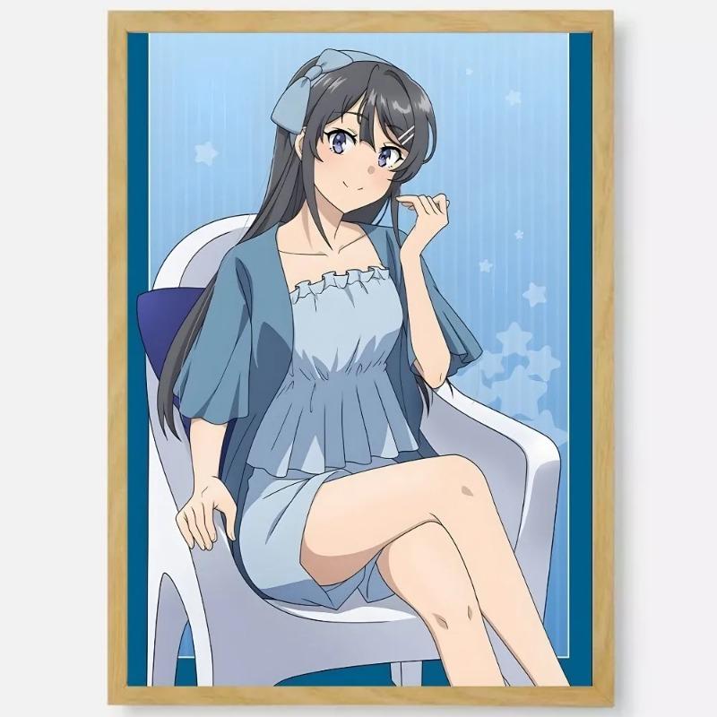 Anime Sakurajima Mai Poster HD Art Sticky Wall Waterproof Home Living Room Bedroom Bar Aesthetic Decoration