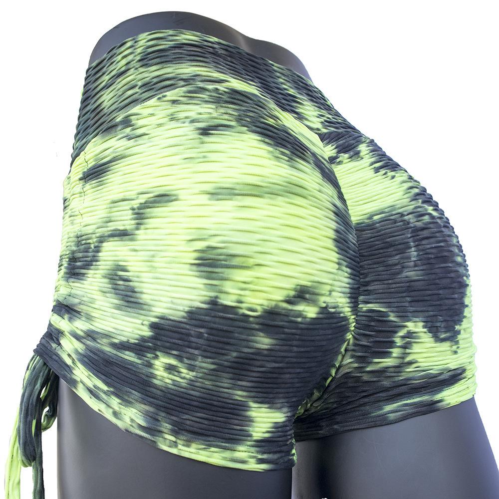 Frauen Yoga Legging Kurze Tie-Dye Hip Lift Sport Jogging Kurze Hosen Atmungsaktive Workout Hose
