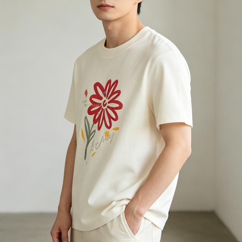 Li-Ning Summer Unisex Printed Round Neck Short Sleeve Casual Comfortable Breathable Skin-Friendly Lightweight Versatile Fashion T-Shirt AHSV586-1