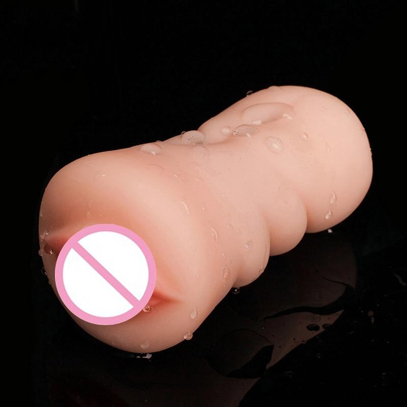 Promotion Realistic Aircraft Cup Pocket Pussy Soft Silicone Stroker with 3 Textured Channels  Pleasure Sex Toy for Men