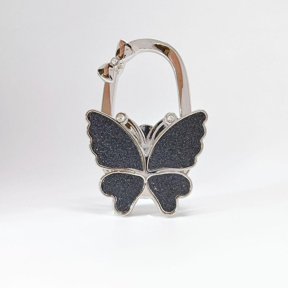 

Fashion Foldable Butterfly Handbag Hook for Women Portable Creative Bowknot Purse Hook Durable Table Hanger for Table чорний