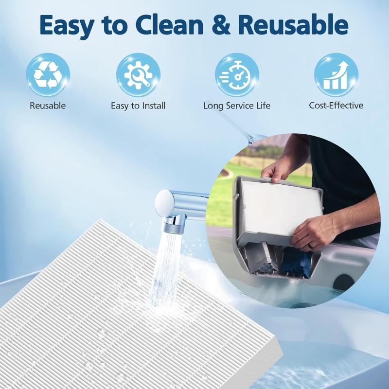 BAAJ-For Bullfrog M Series M6 M7 M8 M9, A Series A5 A6 A7 A8 A9(2023-Present) Hot Tub Spa Flat Filters- 4Pcs 10-00814