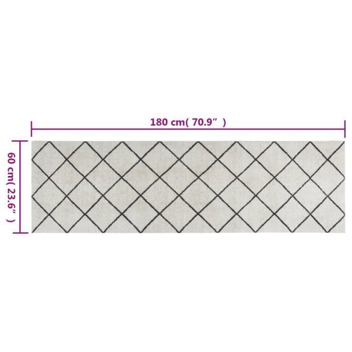 VidaXL Tapis de cuisine lavable impression carrée 60x180 cm velours 136568
