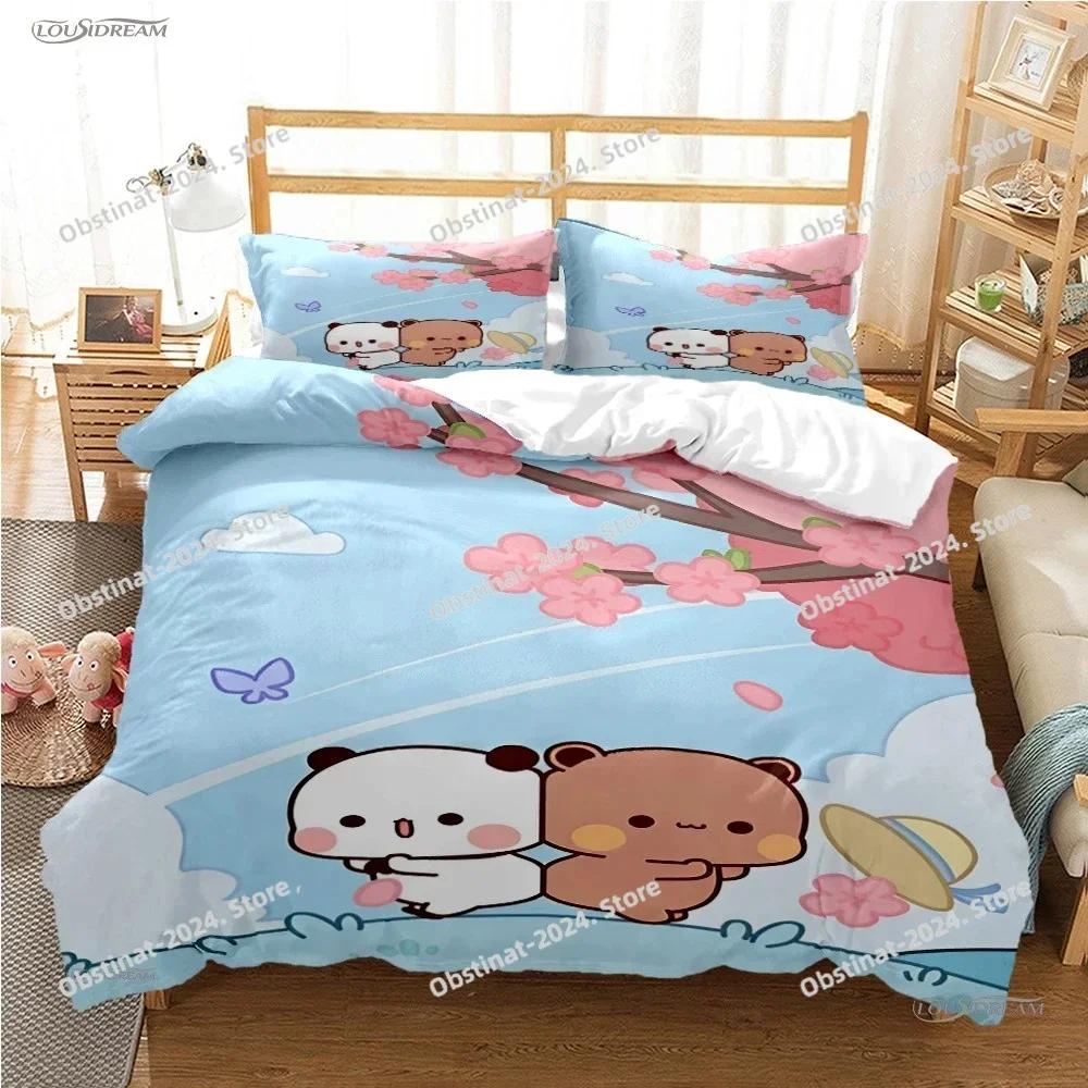 3D Cute BuBu Bear Cartoon Anime All Season Duvet Cover kawaii Bedding set Soft Quilt Cover and Pillowcases Full Queen King Size