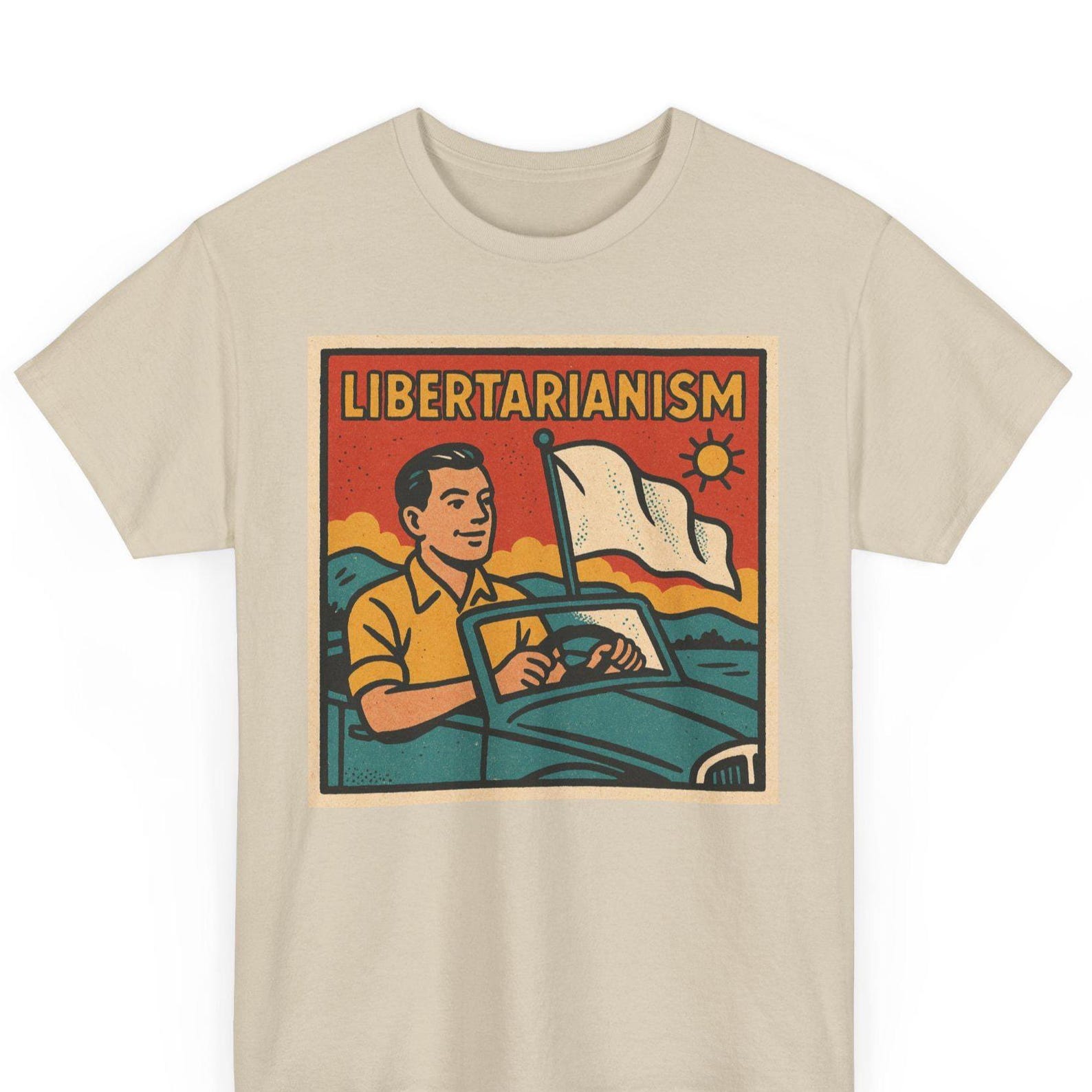 Libertarianism Retro Comic T-Shirt: Bold Political Pop Art 3XL