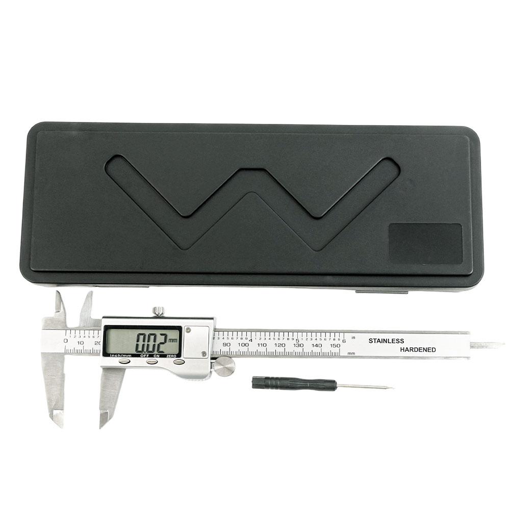 Stainless steel electronic digital vernier caliper 6-inch 150mm metal micrometer measurement (excluding battery)