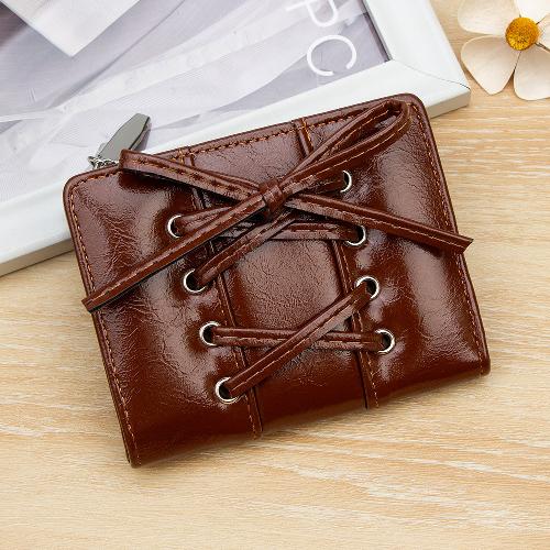 Korean Version of The New Simple and Versatile Bow Tie Zipper Buckle 20% Off Small and Exquisite Student Short Wallet Women