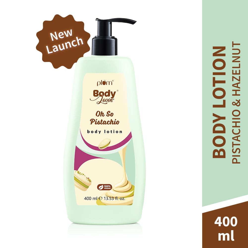 Plum BodyLovin’ Pistachio Body Lotion | Fresh Nutty Pistachio & Hazelnut Notes | Gel-Cream Formula with Aloe, Vitamin E & B5 | Deep Moisturization